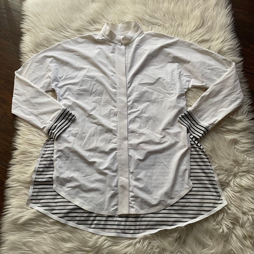 Aday Something Borrowed Striped Button Down Shirt - image 4
